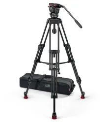 Sachtler FSB 6 MK II Fluid Head with ENG 75/2 D HD 3-Section Aluminum Tripod System & Mid-Level Spreader – Professional 75mm Broadcast Video Tripod Kit