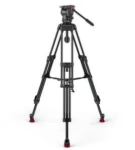 Sachtler FSB 6 MK II Fluid Head with ENG 75/2 D HD 3-Section Aluminum Tripod System &amp; Mid-Level Spreader – Professional 75mm Broadcast Video Tripod Kit