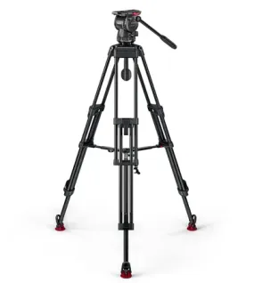 Sachtler FSB 6 MK II Fluid Head with ENG 75/2 D HD 3-Section Aluminum Tripod System & Mid-Level Spreader – Professional 75mm Broadcast Video Tripod Kit