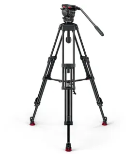 Sachtler FSB 6 MK II Fluid Head with ENG 75/2 D HD 3-Section Aluminum Tripod System & Mid-Level Spreader – Professional 75mm Broadcast Video Tripod Kit