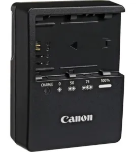 Canon LC-E6 Compact Battery Charger for LP-E6 / LP-E6N / LP-E6NH Battery Packs – Fast DSLR Battery Charging Adapter