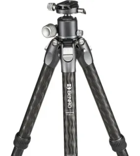 Benro Tortoise TTOR35CGX35 3-Series 5-Section Carbon Fiber Tripod with GX35 Ball Head – Compact Columnless Travel Tripod