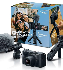 Canon PowerShot V1 Video Creator Kit – 22.3MP 4K Compact Vlogging Camera with Creator Accessories