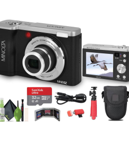 Minolta MNB5Z 56MP 5K UHD Digital Camera Black with Accessory Kit – Compact Point-and-Shoot Camera