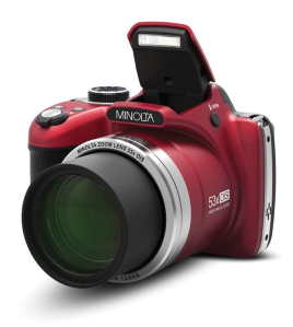 Minolta MN53Z 16MP Wi-Fi Bridge Camera Red – 53x Optical Zoom Full HD Digital Camera