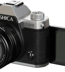 Yashica FX-D 100 13MP 4K Ultra HD Digital Film Simulation Camera Black/Silver – Retro Style Compact Camera