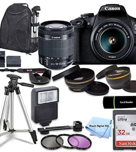 Canon EOS Rebel T7 DSLR Camera with EF-S 18-55mm f/3.5-5.6 II Lens &amp; Accessory Bundle – 24.1MP APS-C DSLR Camera with Full HD Video