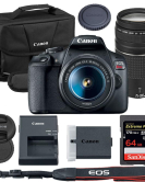 Canon EOS Rebel T7 DSLR Camera Bundle with EF-S 18-55mm IS II Lens, EF 75-300mm III Telephoto Lens & PC Software Kit