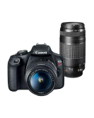Canon EOS Rebel T7 DSLR Camera Bundle with EF-S 18-55mm IS II Lens, EF 75-300mm III Telephoto Lens & PC Software Kit