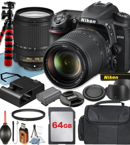 Nikon D7500 DX-Format DSLR Camera (Black) with Value Accessory Bundle – 20.9MP DSLR with 4K UHD Video