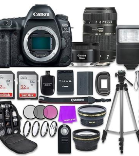 Canon EOS 5D Mark IV DSLR Camera with Tripod Kit – 30.4MP Full-Frame Professional DSLR Bundle