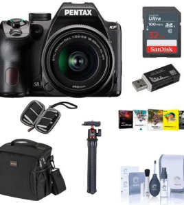 Pentax KF DSLR Camera Black with Included Value Kit – 24.24MP APS-C Weather-Sealed DSLR with 5-Axis Stabilization Bundle