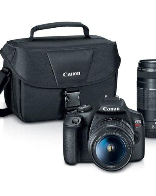 Canon EOS Rebel T7 DSLR Camera with EF-S 18-55mm IS II & EF 75-300mm III Lens Kit – 24.1MP APS-C, Wi-Fi, Full HD Video