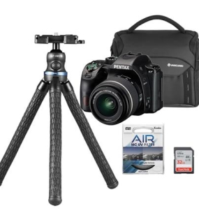 Pentax KF DSLR Camera with DA L 18-55mm f/3.5-5.6 Lens Bundle – Includes Bag, 32GB Card & Tripod | 24.24MP APS-C Weather-Sealed Camera Kit