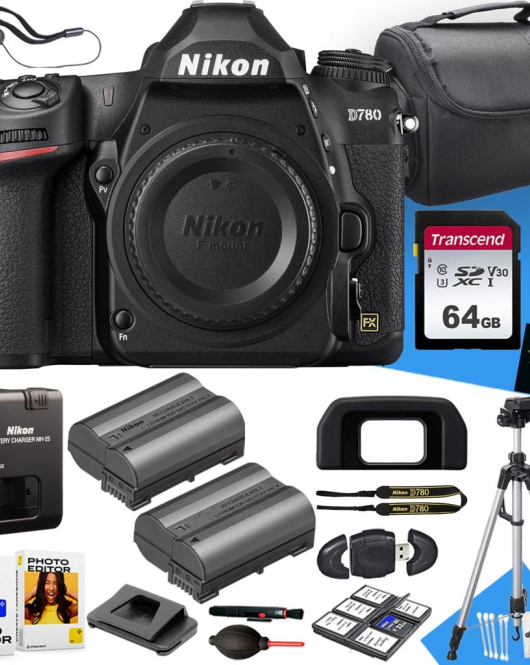 Nikon D780 FX-Format DSLR Camera Bundle with Accessory Kit – 24.5MP Full Frame Hybrid DSLR Photography System