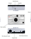 Kodak EKTAR H35N Half Frame Film Camera with Built-In Star Filter