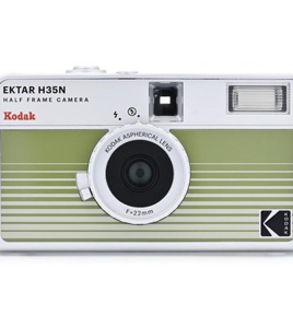 Kodak EKTAR H35N Half Frame Film Camera – Striped Green with Start Shooting Kit