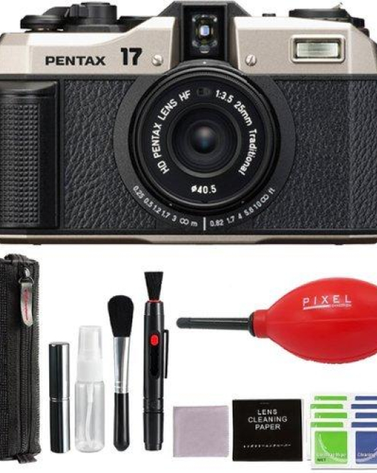 Pentax 17 Half-Frame 35mm Film Camera – Dark Silver Bundle with Film Pack Starter Kit