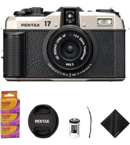 Pentax 17 Half-Frame 35mm Film Camera – Dark Silver Bundle with Film Pack Starter Kit