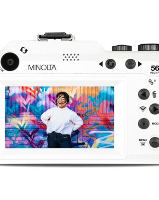 Minolta MND65 56MP 4K Ultra HD Wi-Fi Selfie Shot Digital Camera – Compact Digital Camera with Dual Lens & Zoom Minolta MND65 56MP 4K Ultra HD Wi-Fi Selfie Shot Digital Camera – Compact Digital Camera with Dual Lens & Zoom