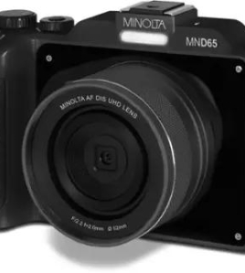 Minolta MND65 56MP 4K Ultra HD Wi-Fi Selfie Shot Digital Camera – Compact Digital Camera with Dual Lens &amp; Zoom