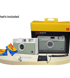 Kodak EKTAR H35 Half Frame 35mm Film Camera Sage Green with Start Shooting Kit