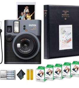 Fujifilm Instax Mini 41 Instant Camera Bundle with 20-Pack Film &amp; Slinger Photo Album