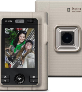 Fujifilm Instax Mini LiPlay+ Hybrid Instant Camera – Sand Beige | Instant Print Camera with LCD Screen, Smartphone Connectivity &amp; Sound Recording
