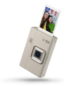 Fujifilm Instax Mini LiPlay+ Hybrid Instant Camera Sand Beige with Smartphone Printing &amp; Audio Recording