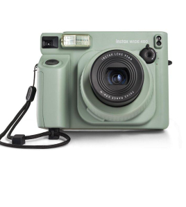 Fujifilm Instax WIDE 400 Instant Film Camera Green Bundle with Case, 20-Pack Color Film &amp; Battery