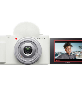 Sony ZV-1F Vlogging Camera, White Bundle with 64GB SD Card &amp; Shoulder Bag
