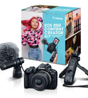 Canon EOS R50 Mirrorless Camera, Black with Included Value Bundle – 24.2MP APS-C Vlogging & Content Creator Camera
