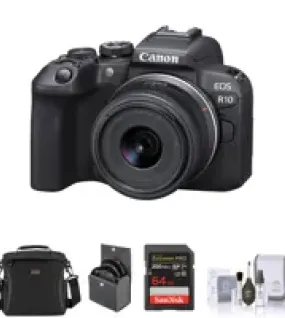 Canon EOS R10 Mirrorless Camera with RF-S 18-45mm Lens Bundle – Included Value Kit